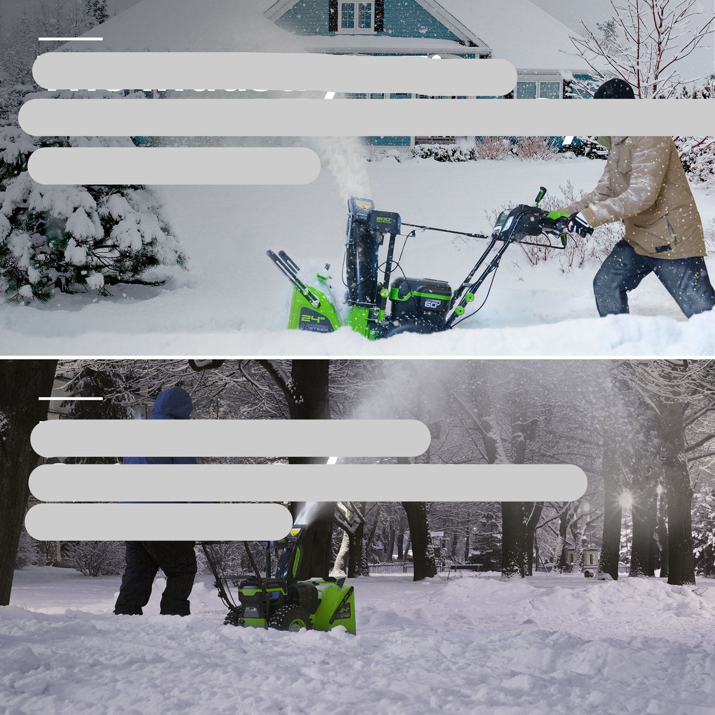 Greenworks 60V 24" Cordless Battery Two-Stage Snow Blower (Tool Only) - 2608902T