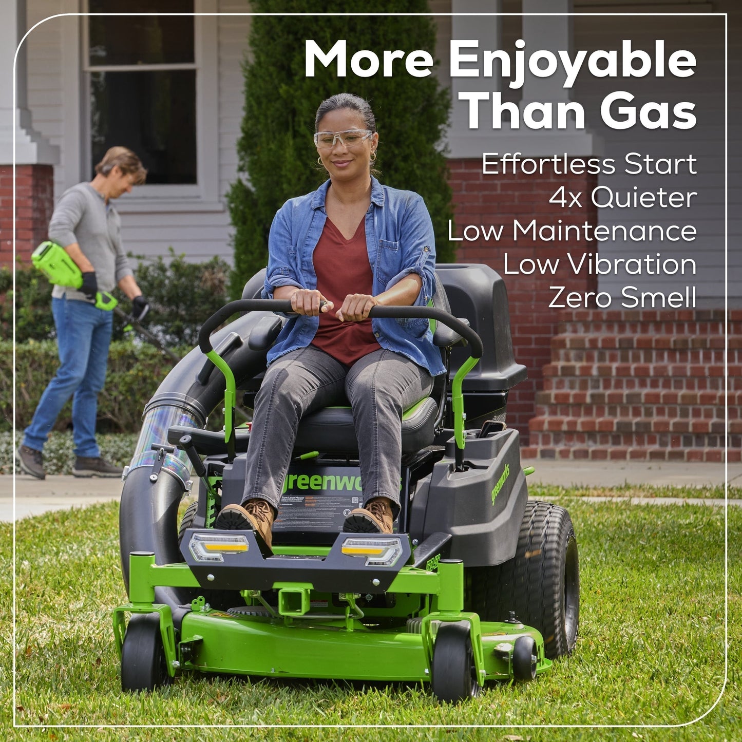 Greenworks 60V 42” Electric CrossoverZ Zero Turn Mower with (4) 8 Ah Batteries and (2) Dual Port Turbo Chargers - 7420502