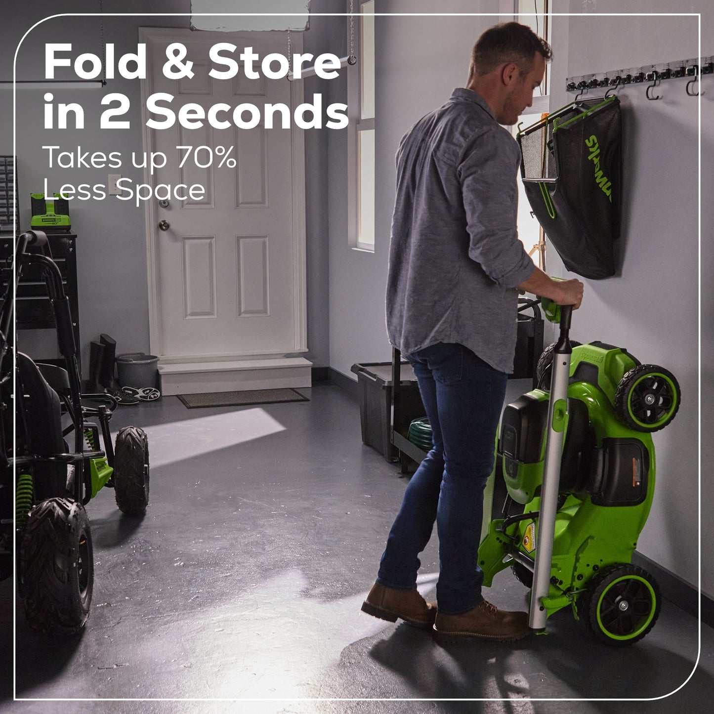 Greenworks 60V 21" Cordless Battery Dual Blade Self-Propelled Mower w/ (1) 8Ah battery and 6A Charger - 2546402