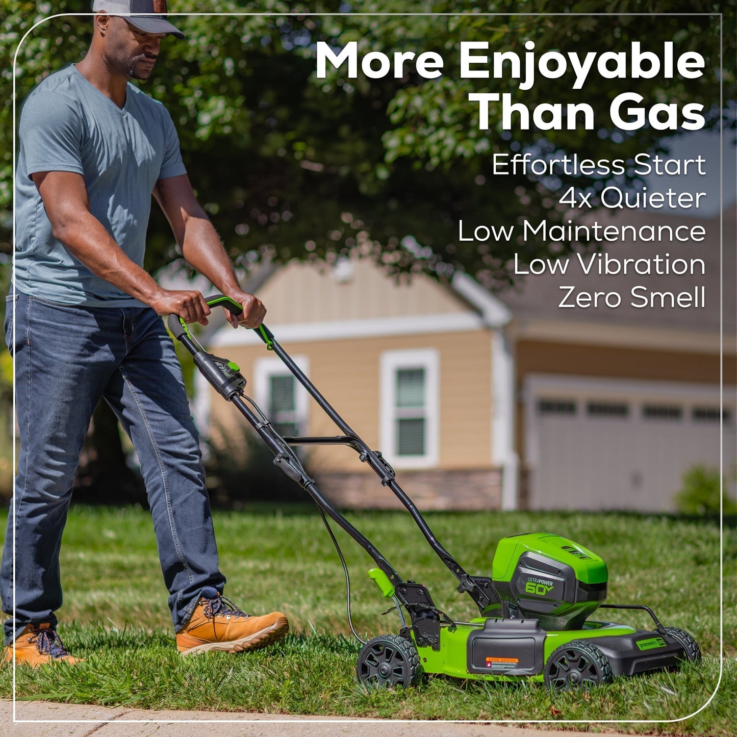 Greenworks 60V 19" Cordless Battery Push Lawn Mower w/ 5.0Ah Battery & Charger - 2531802