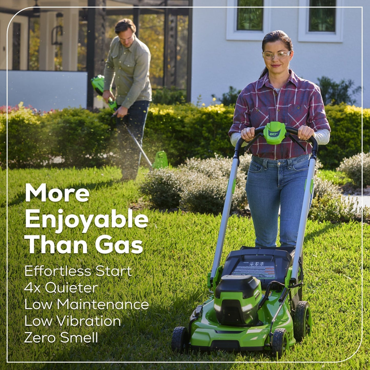 Greenworks 60V 21" Cordless Battery Dual Blade Self-Propelled Mower w/ (1) 8Ah battery and 6A Charger - 2546402