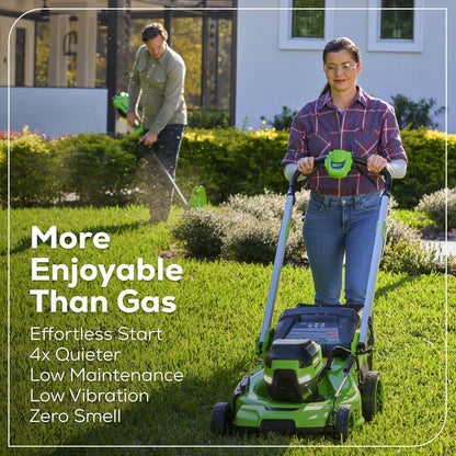Greenworks 60V 21" Cordless Battery Dual Blade Self-Propelled Mower w/ (1) 8Ah battery and 6A Charger - 2546402