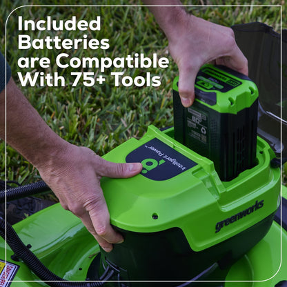 Greenworks 60V 21" Cordless Battery Dual Blade Self-Propelled Mower w/ (1) 8Ah battery and 6A Charger - 2546402