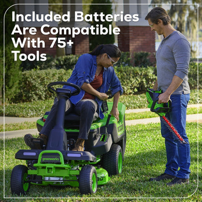 Greenworks 60V 30” CrossoverT Riding Lawn Tractor with (2) 8.0 Ah, (2) 4.0 Ah Batteries & 600-Watt Charger