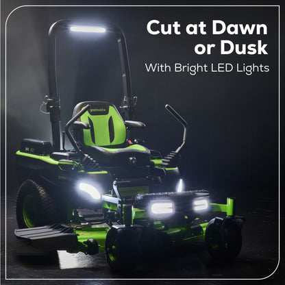 Greenworks 60V 60” MaximusZ Zero Turn w/ (2) 20.0 Ah, (4) 8.0 Ah Batteries & 1.5KW Charger - 7424202