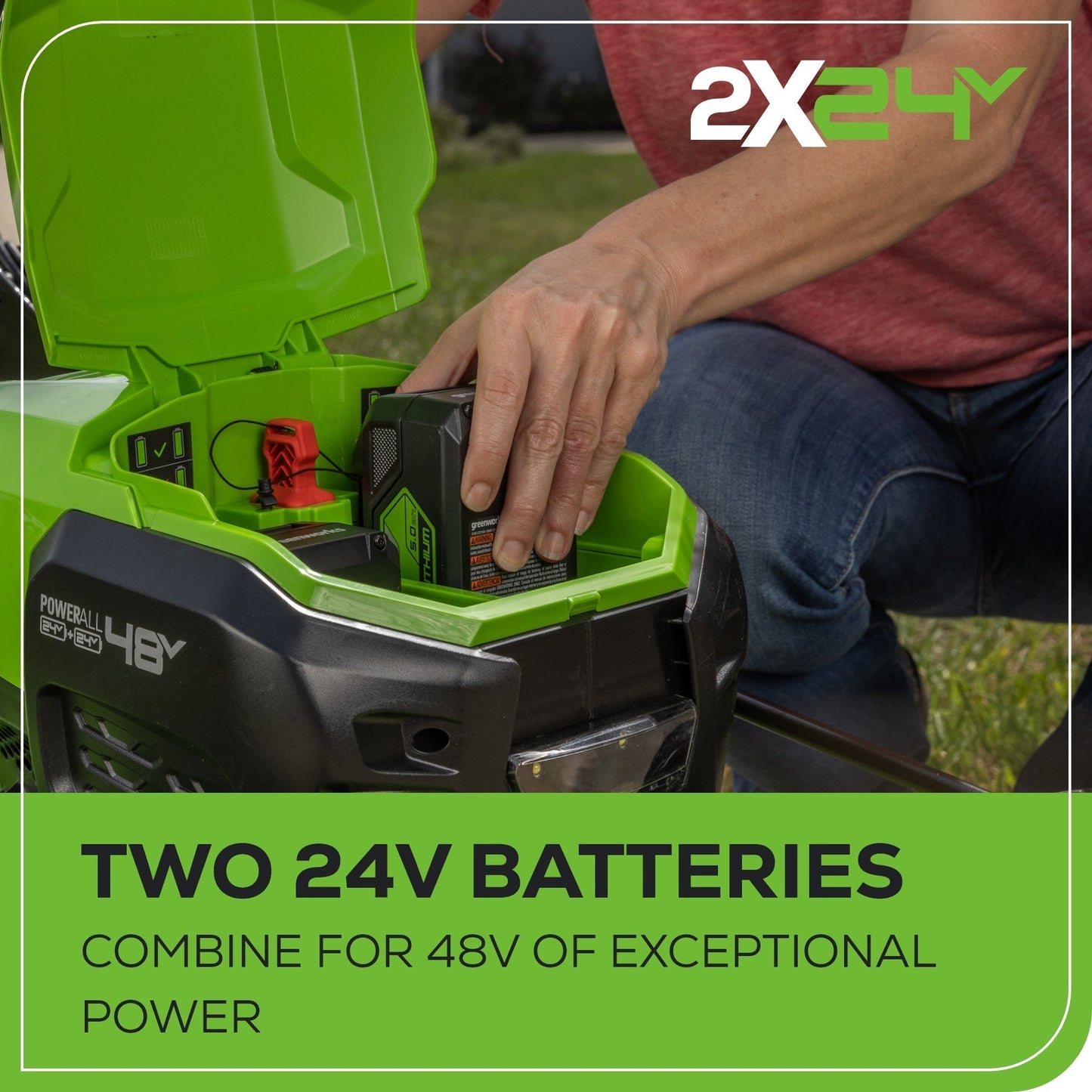 Greenworks 48V 3-Tool Lawn Care Kit, Mower/Trimmer/Blower, (2) 5Ah Batteries - 1349002