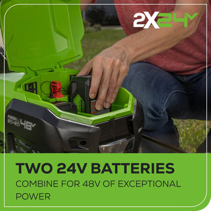 Greenworks 48V 3-Tool Lawn Care Kit, Mower/Trimmer/Blower, (2) 5Ah Batteries - 1349002