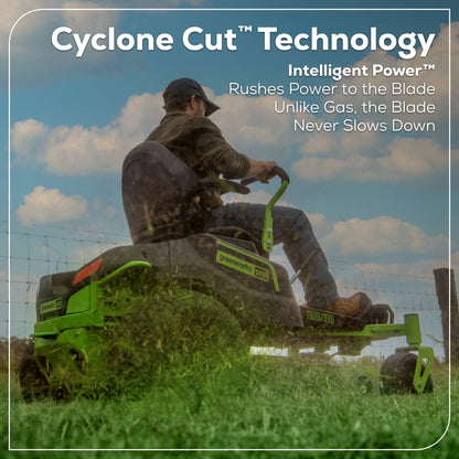 Greenworks 60V 42” Electric CrossoverZ Zero Turn Mower with (4) 8 Ah Batteries and (2) Dual Port Turbo Chargers - 7420502