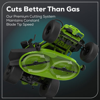 Greenworks 60V 42" Cordless Battery CrossoverT Riding Lawn Mower w/ Four (4) 8.0Ah Batteries and Two (2) Dual Port Turbo Chargers - 7420602