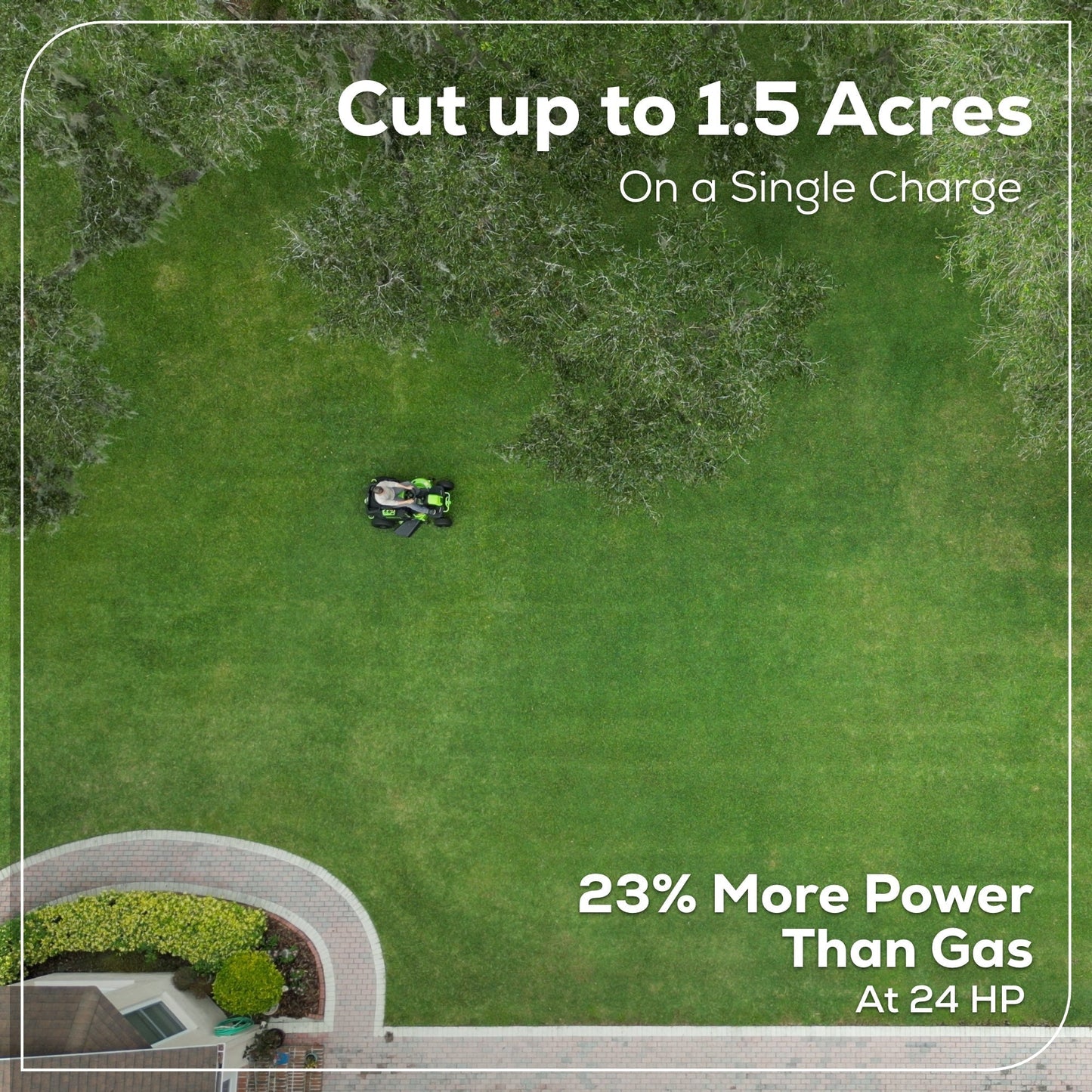 Greenworks 60V 42" Cordless Battery CrossoverT Riding Lawn Mower w/ Four (4) 8.0Ah Batteries and Two (2) Dual Port Turbo Chargers - 7420602