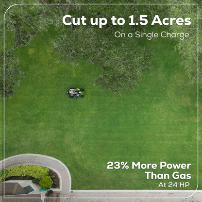 Greenworks 60V 42" Cordless Battery CrossoverT Riding Lawn Mower w/ Four (4) 8.0Ah Batteries and Two (2) Dual Port Turbo Chargers - 7420602