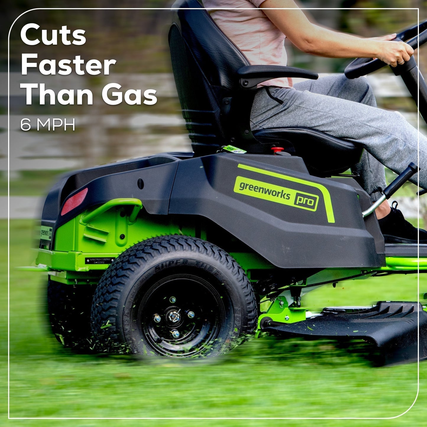 Greenworks 60V 42" Cordless Battery CrossoverT Riding Lawn Mower w/ Six (6) 8.0Ah Batteries and Three (3) Dual Port Turbo Chargers - 7409002