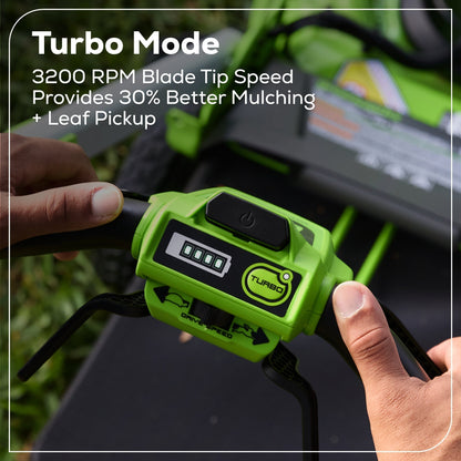 Greenworks 60V 21" Cordless Battery Dual Blade Self-Propelled Mower w/ (1) 8Ah battery and 6A Charger - 2546402