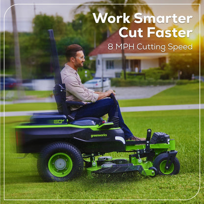 Greenworks 60V 60” MaximusZ Zero Turn w/ (2) 20.0 Ah, (4) 8.0 Ah Batteries & 1.5KW Charger - 7424202