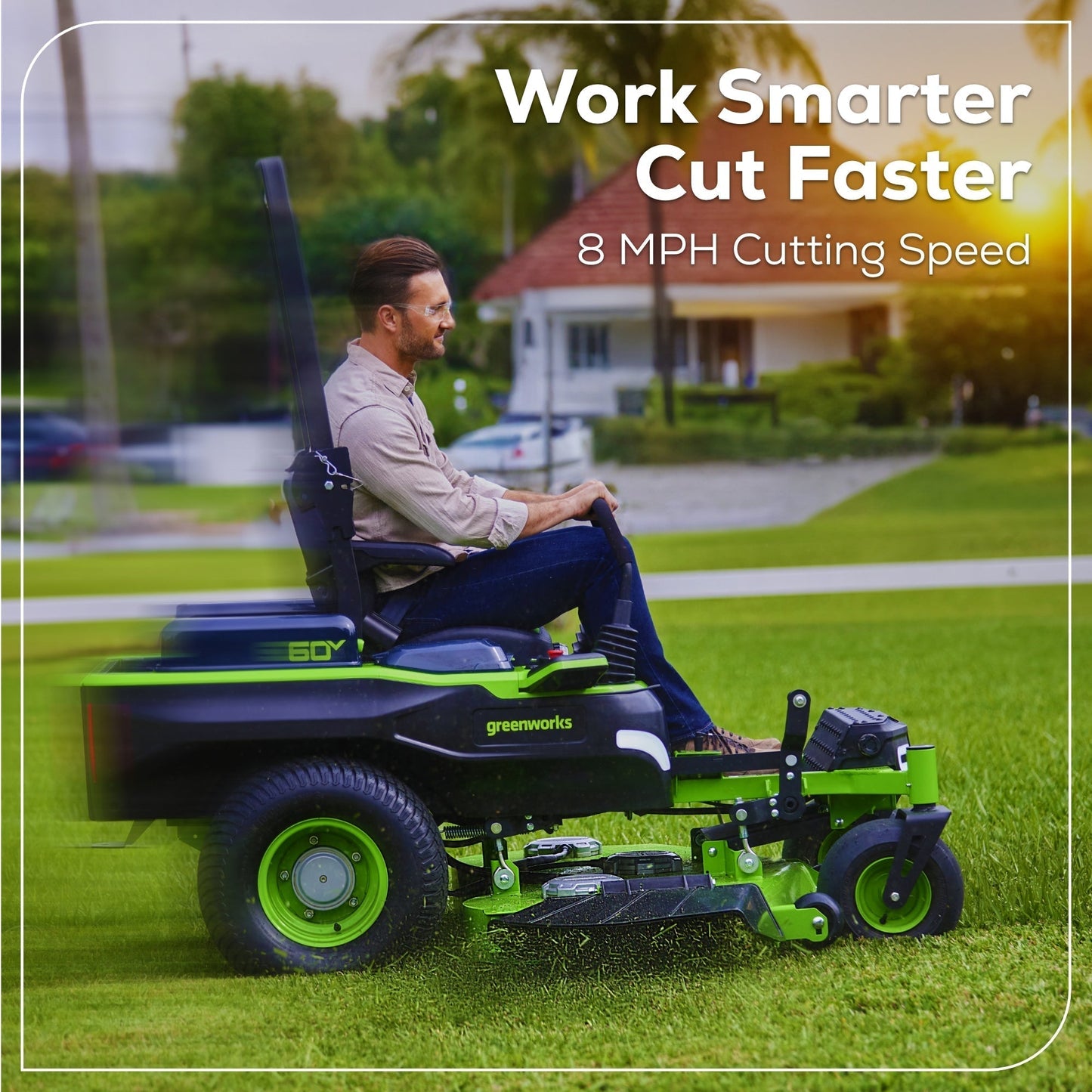 Greenworks 60V 54" MaximusZ Zero Turn Riding Mower with (2) 20.0 Ah, (2) 8.0 Ah & (2) 4.0 Ah Batteries and 1.5kW Charger - 7422302