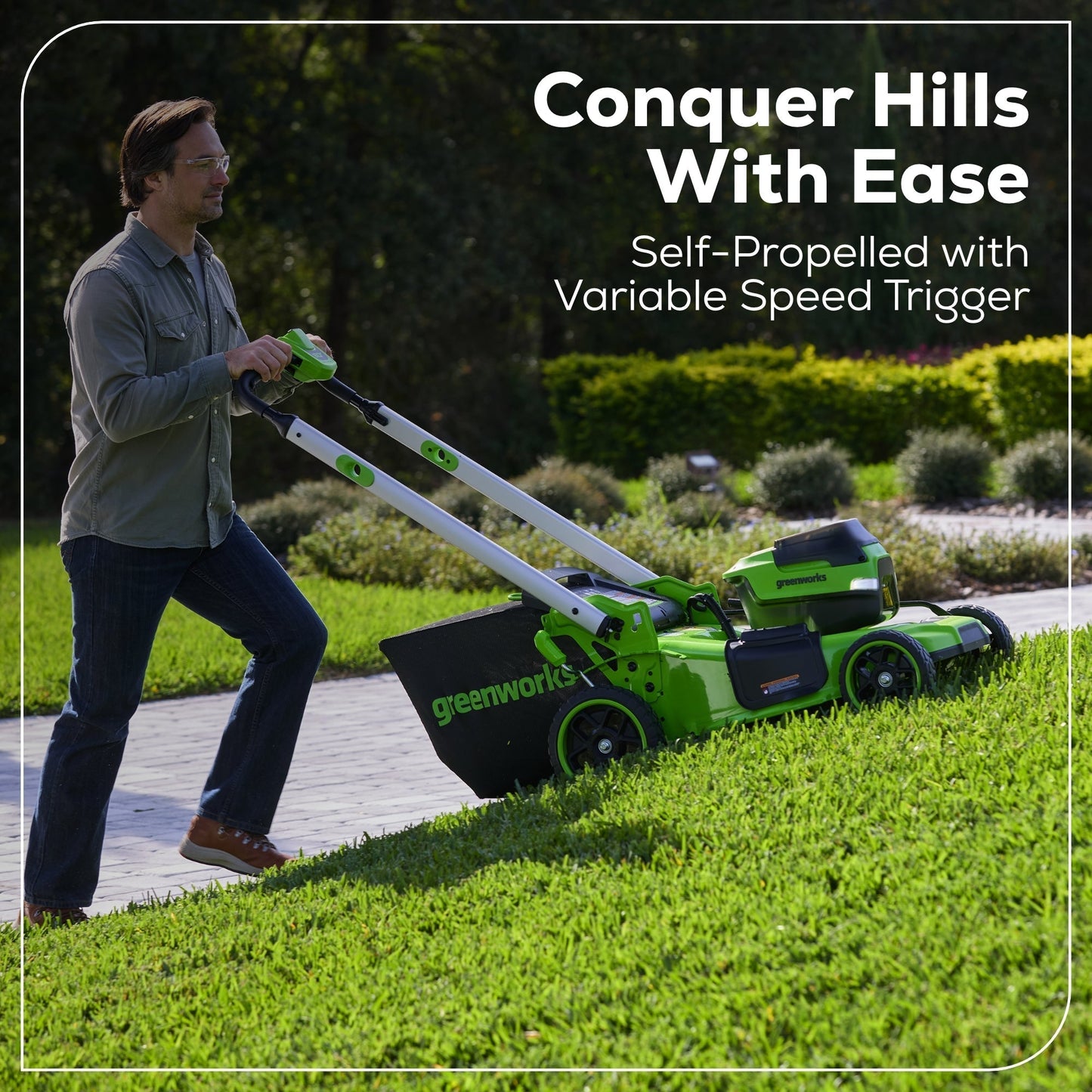 Greenworks 60V 21" Cordless Battery Dual Blade Self-Propelled Mower w/ (1) 8Ah battery and 6A Charger - 2546402