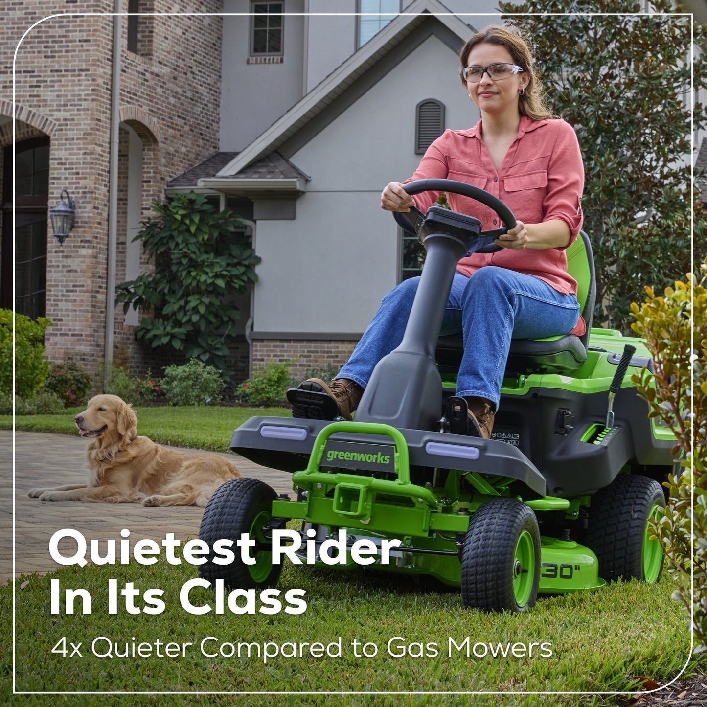 Greenworks 60V 30” CrossoverT Riding Lawn Tractor with (2) 8.0 Ah, (2) 4.0 Ah Batteries & 600-Watt Charger