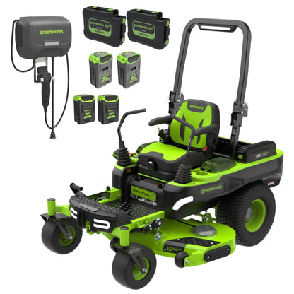 Greenworks 60V 54" MaximusZ Zero Turn Riding Mower with (2) 20.0 Ah, (2) 8.0 Ah & (2) 4.0 Ah Batteries and 1.5kW Charger - 7422302