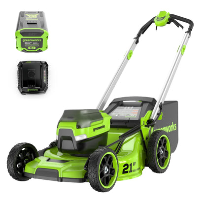 Greenworks 60V 21" Cordless Battery Dual Blade Self-Propelled Mower w/ (1) 8Ah battery and 6A Charger - 2546402