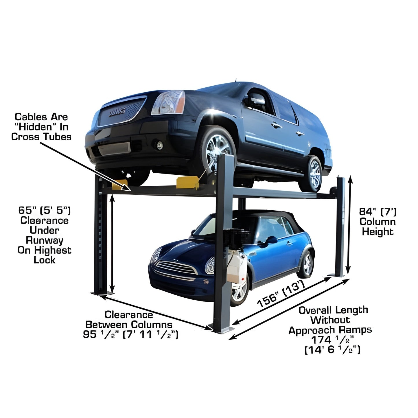 Atlas PREMIUM 408SL 4 Post Lift + RJ35 Sliding Jacks Combo - ATEATTD-408SL-COMBO-FPD