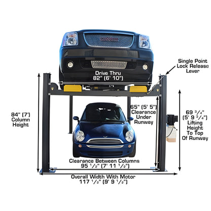 Atlas PREMIUM 408SL 4 Post Lift + RJ35 Sliding Jacks Combo - ATEATTD-408SL-COMBO-FPD