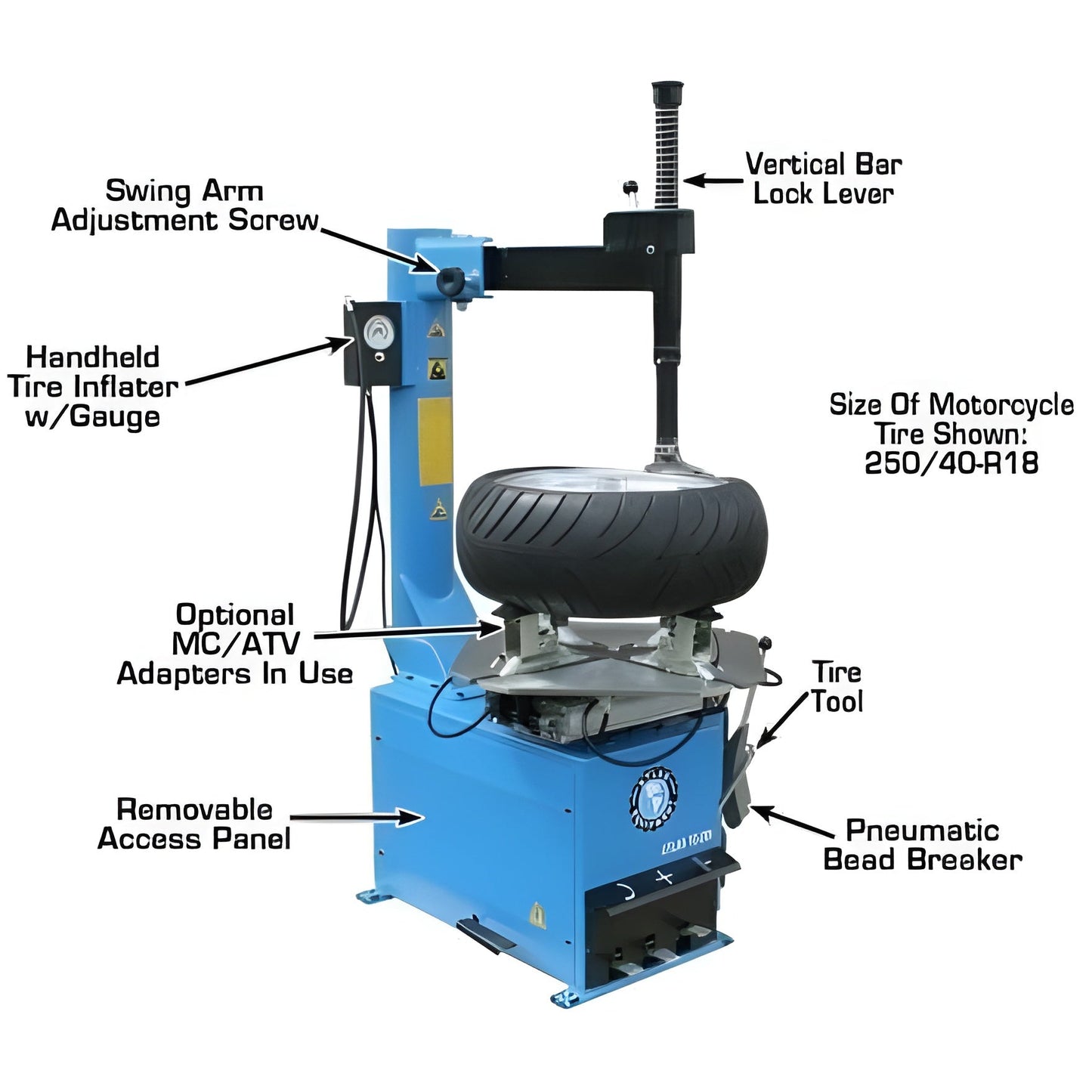 Atlas TC289 Extra Large Rim-Clamp Tire Changer - ATEATTC289-FPD