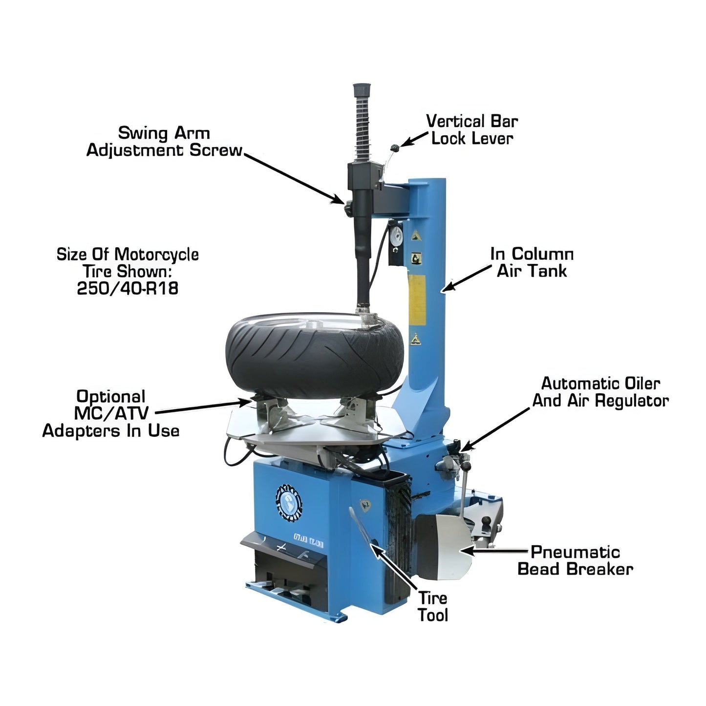 Atlas TC289 Extra Large Rim-Clamp Tire Changer - ATEATTC289-FPD