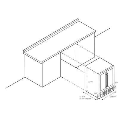 Newair - 24” 18-Bottle/58 Can Dual-Zone French Door Wine & Beverage Center AWB-360DB