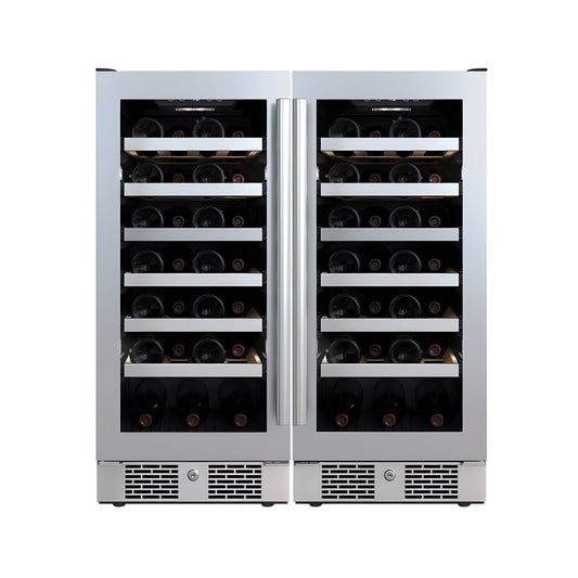 Avallon 30 Inch Wide 54 Bottle Capacity Wine Cooler with Door Locks and 2 Cooling Zones - AWC152SZDUAL