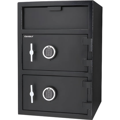 Barska 1.6/2 Cu. ft Dual Compartment Digital Keypad Depository Safe, Top for Drop Slot, Bottom for Storage - AX13312