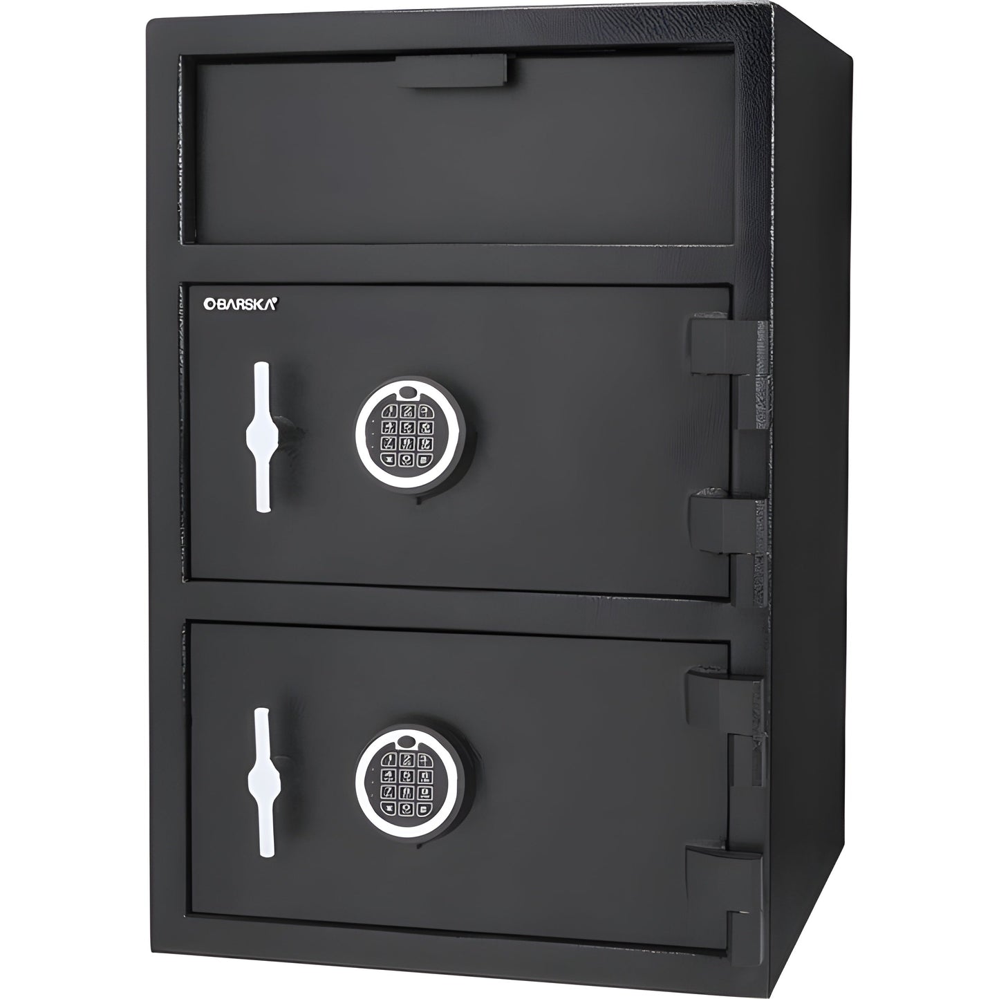 Barska 1.6/2 Cu. ft Dual Compartment Digital Keypad Depository Safe, Top for Drop Slot, Bottom for Storage - AX13312