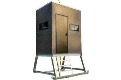 Big Dogg Deer Blinds Aluminum and Insulated Deer Blinds 4' X 6' Elevated with 5' Base, Stairs, Porch & Railings Big Dogg - BD4X65BSPR