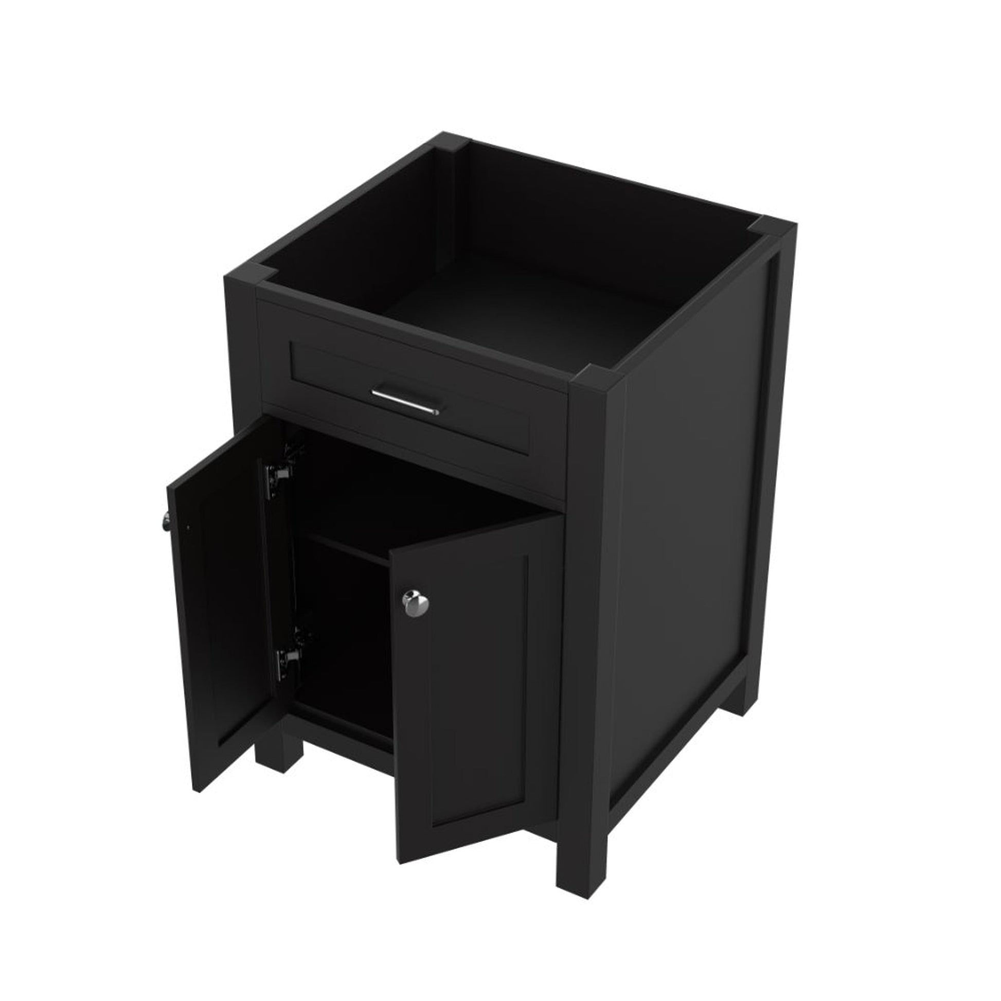 Alya Bath Norwalk 24" Single Espresso Freestanding Bathroom Vanity With Brushed Nickel Edge Handles - HE-101-24-E - Backyard Provider