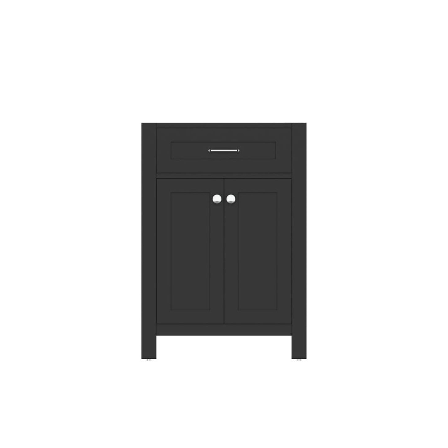 Alya Bath Norwalk 24" Single Espresso Freestanding Bathroom Vanity With Brushed Nickel Edge Handles - HE-101-24-E - Backyard Provider