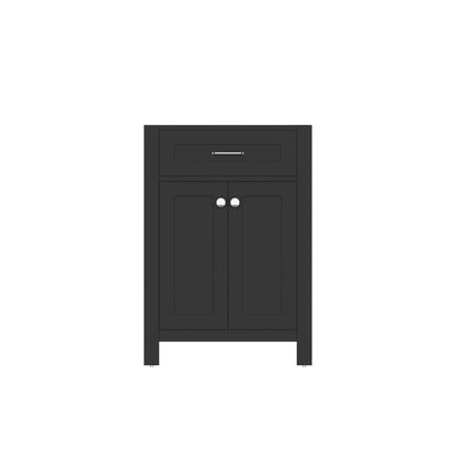 Alya Bath Norwalk 24" Single Espresso Freestanding Bathroom Vanity With Brushed Nickel Edge Handles - HE-101-24-E - Backyard Provider