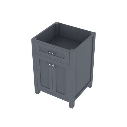 Alya Bath Norwalk 24" Single Gray Freestanding Bathroom Vanity With Brushed Nickel Edge Handles - HE-101-24-G - Backyard Provider