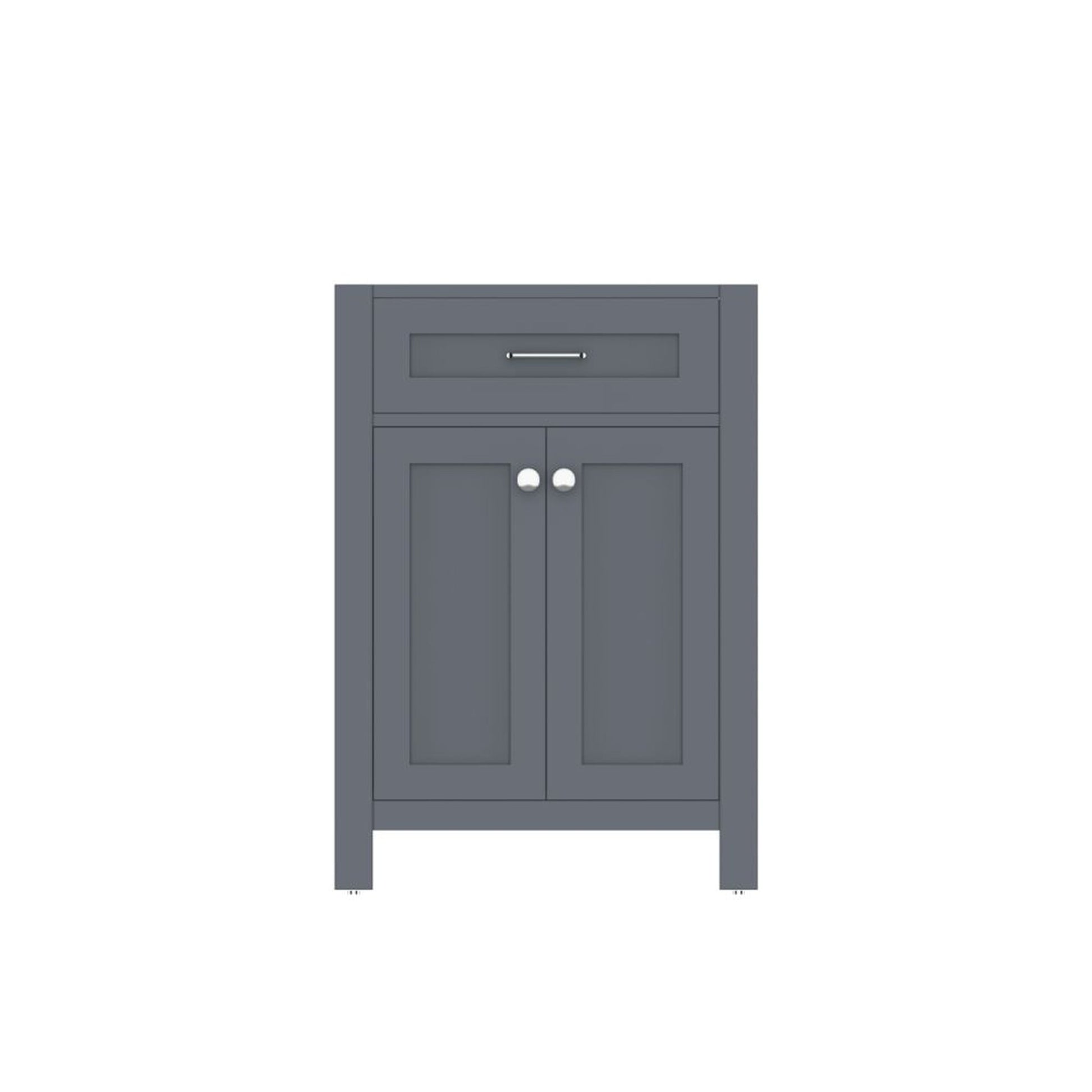 Alya Bath Norwalk 24" Single Gray Freestanding Bathroom Vanity With Brushed Nickel Edge Handles - HE-101-24-G - Backyard Provider