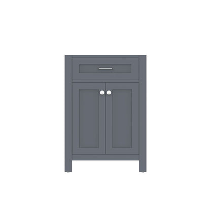 Alya Bath Norwalk 24" Single Gray Freestanding Bathroom Vanity With Brushed Nickel Edge Handles - HE-101-24-G - Backyard Provider