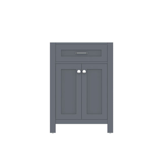 Alya Bath Norwalk 24" Single Gray Freestanding Bathroom Vanity With Brushed Nickel Edge Handles - HE-101-24-G - Backyard Provider