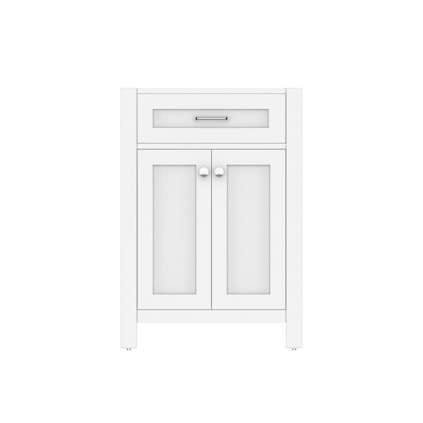 Alya Bath Norwalk 24" Single White Freestanding Bathroom Vanity With Brushed Nickel Edge Handles - HE-101-24-W - Backyard Provider