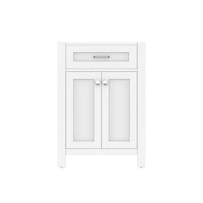 Alya Bath Norwalk 24" Single White Freestanding Bathroom Vanity With Brushed Nickel Edge Handles - HE-101-24-W - Backyard Provider