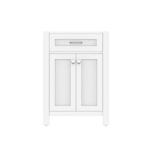 Alya Bath Norwalk 24" Single White Freestanding Bathroom Vanity With Brushed Nickel Edge Handles - HE-101-24-W - Backyard Provider