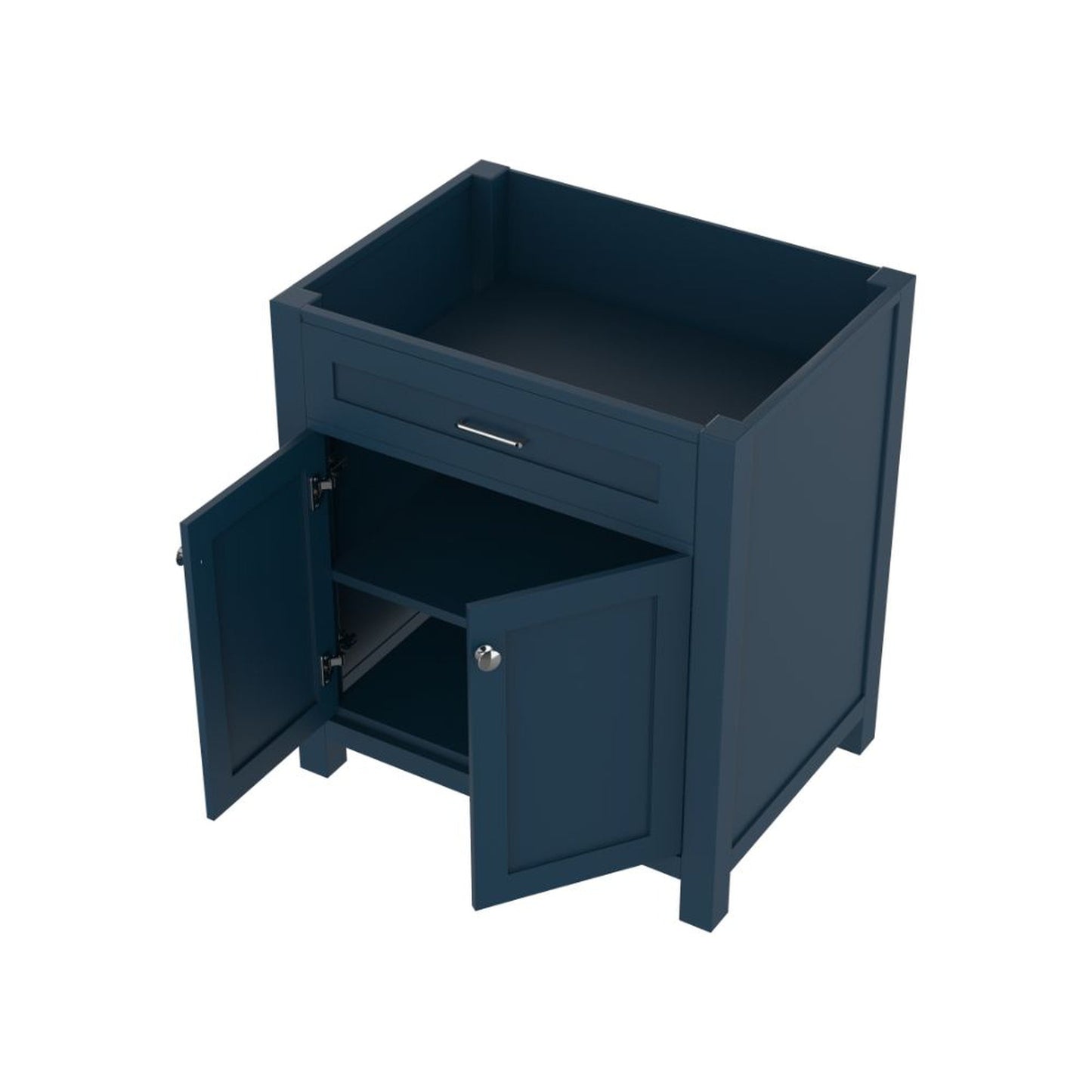 Alya Bath Norwalk 30" Single Blue Freestanding Bathroom Vanity With Brushed Nickel Edge Handles - HE-101-30-B - Backyard Provider