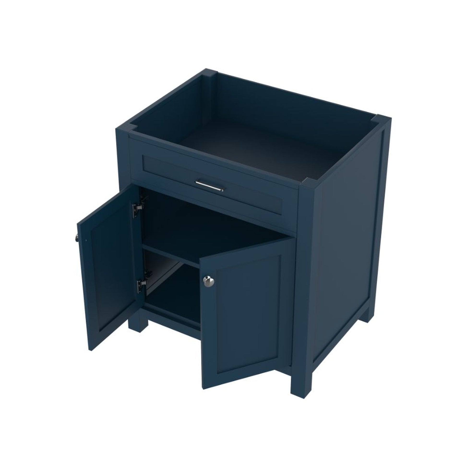 Alya Bath Norwalk 30" Single Blue Freestanding Bathroom Vanity With Brushed Nickel Edge Handles - HE-101-30-B - Backyard Provider