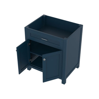 Alya Bath Norwalk 30" Single Blue Freestanding Bathroom Vanity With Brushed Nickel Edge Handles - HE-101-30-B - Backyard Provider