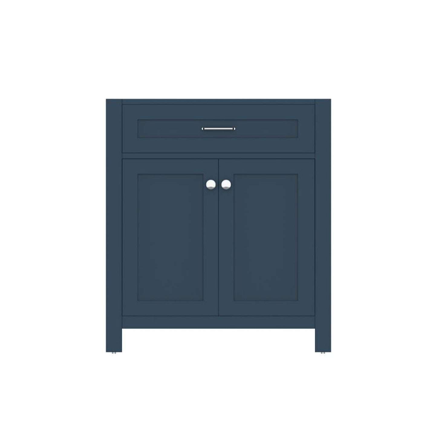Alya Bath Norwalk 30" Single Blue Freestanding Bathroom Vanity With Brushed Nickel Edge Handles - HE-101-30-B - Backyard Provider