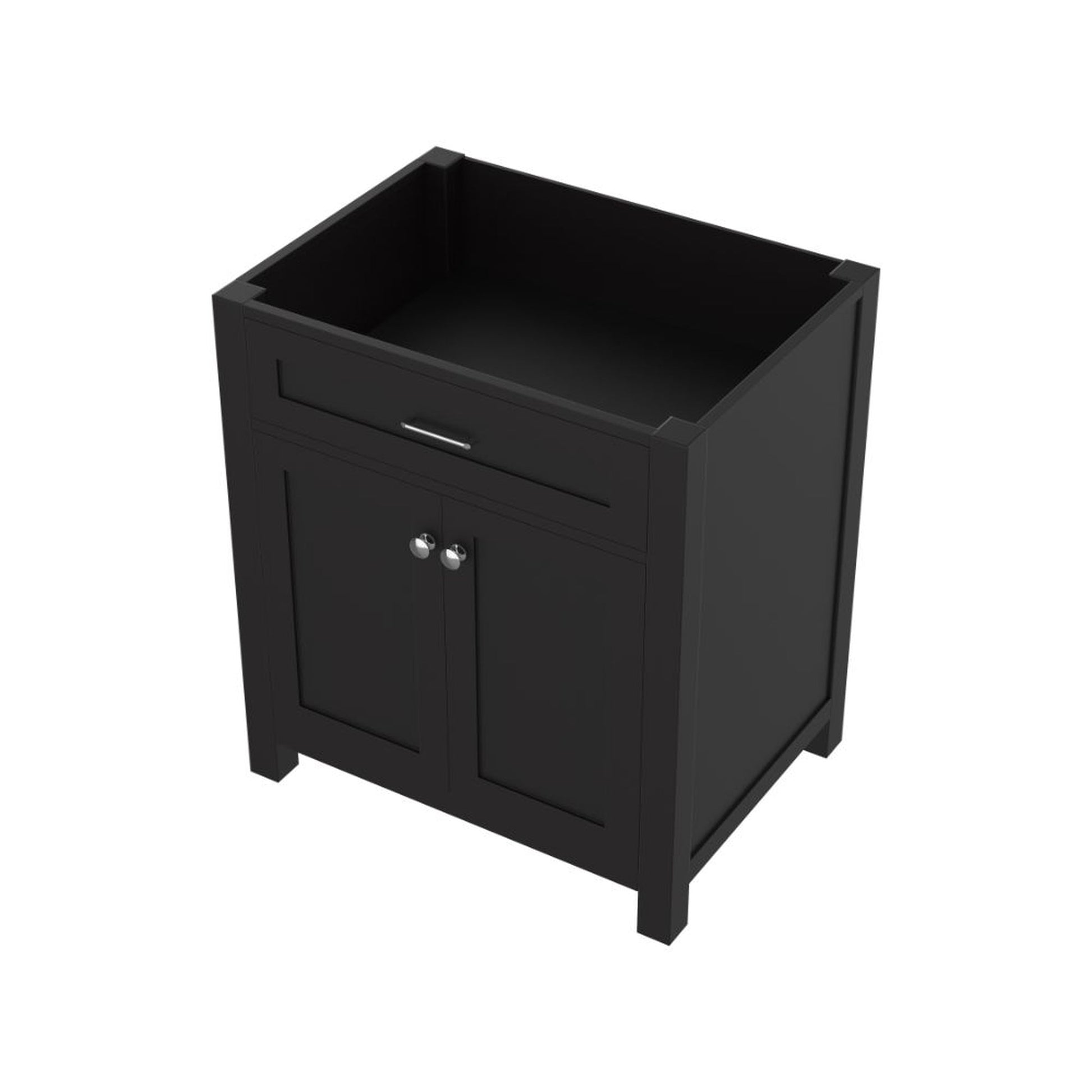 Alya Bath Norwalk  30" Single Espresso Freestanding Bathroom Vanity With Brushed Nickel Edge Handles - HE-101-30-E - Backyard Provider