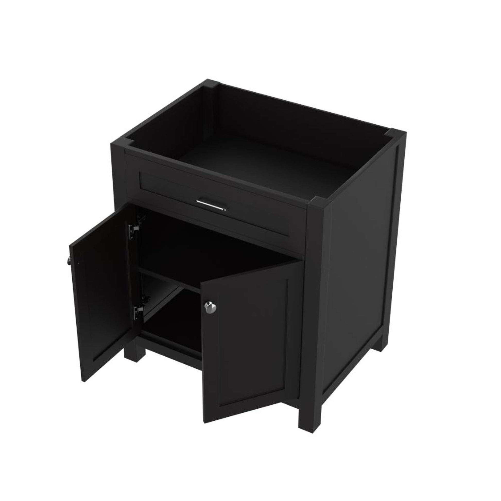 Alya Bath Norwalk  30" Single Espresso Freestanding Bathroom Vanity With Brushed Nickel Edge Handles - HE-101-30-E - Backyard Provider