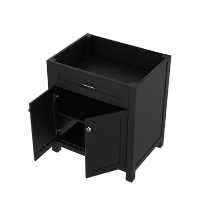 Alya Bath Norwalk  30" Single Espresso Freestanding Bathroom Vanity With Brushed Nickel Edge Handles - HE-101-30-E - Backyard Provider