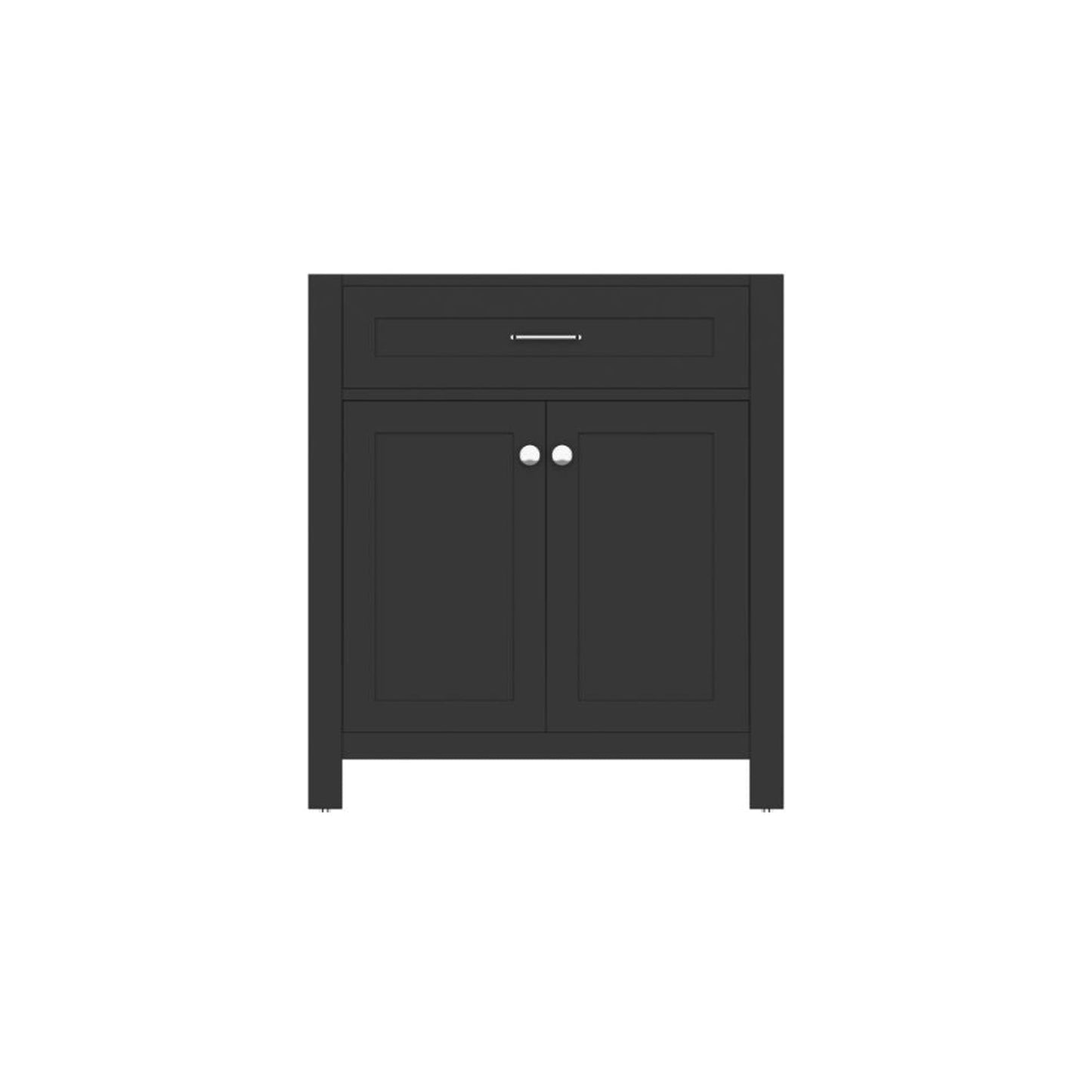 Alya Bath Norwalk  30" Single Espresso Freestanding Bathroom Vanity With Brushed Nickel Edge Handles - HE-101-30-E - Backyard Provider